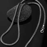Honor Duty Oxidized Sterling Silver Viking Foxtail Chain Necklace for Men